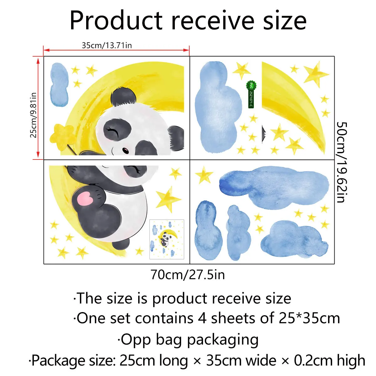 

Tofok Cartoon Animals Panda Moon Clouds Wall Sticker For Kids Room Baby Nursery Cabinet Mural Decal Wallpaper Poster Home Decor