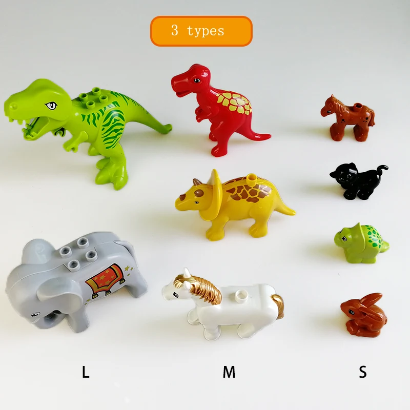 5-50 шт набор фигурки животных Duplo большие части строительные блоки аксессуары