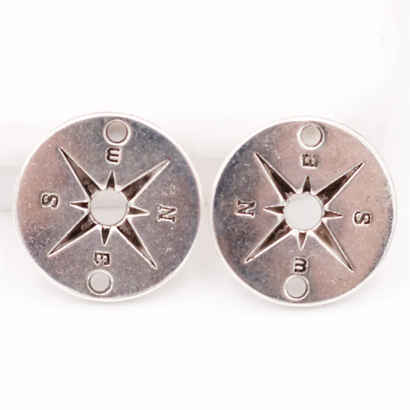 10 шт. посеребренный компас Подвески Сделай Сам очаровательные серьги браслет