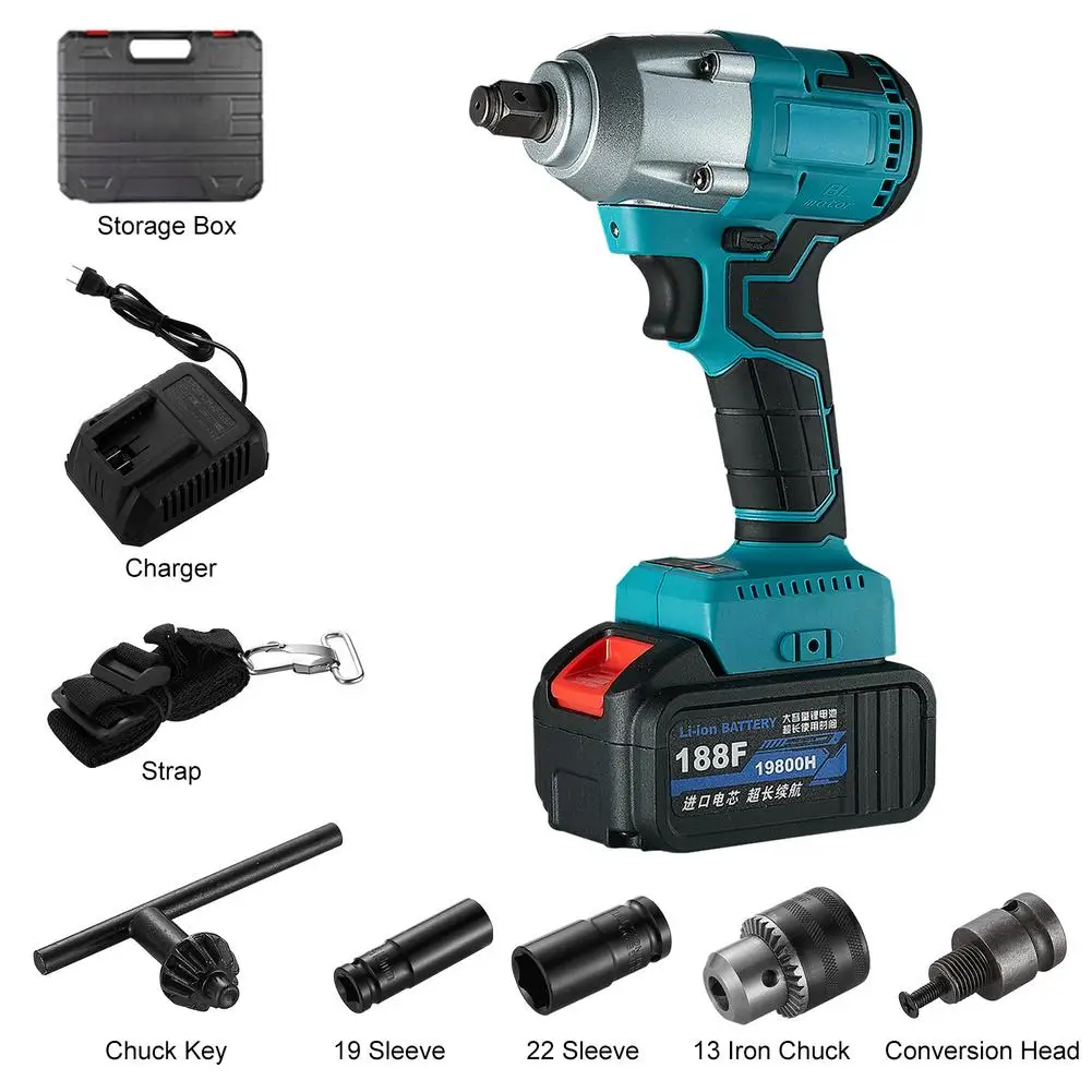 

Multi-functional Impact Wrench Set Battery Non-slip Handle Detachable Durable Electric Repair Screw Tool Kit For DIY Accessories
