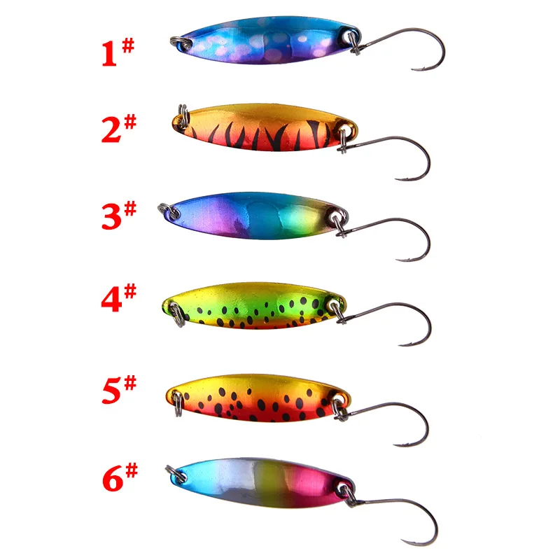 1PCS Metal Spoon Hard Fishing Lure Artificial Wobblers for Trolling Trout Spoon Bait Bass Pike with Single Hook 3.5G-5g