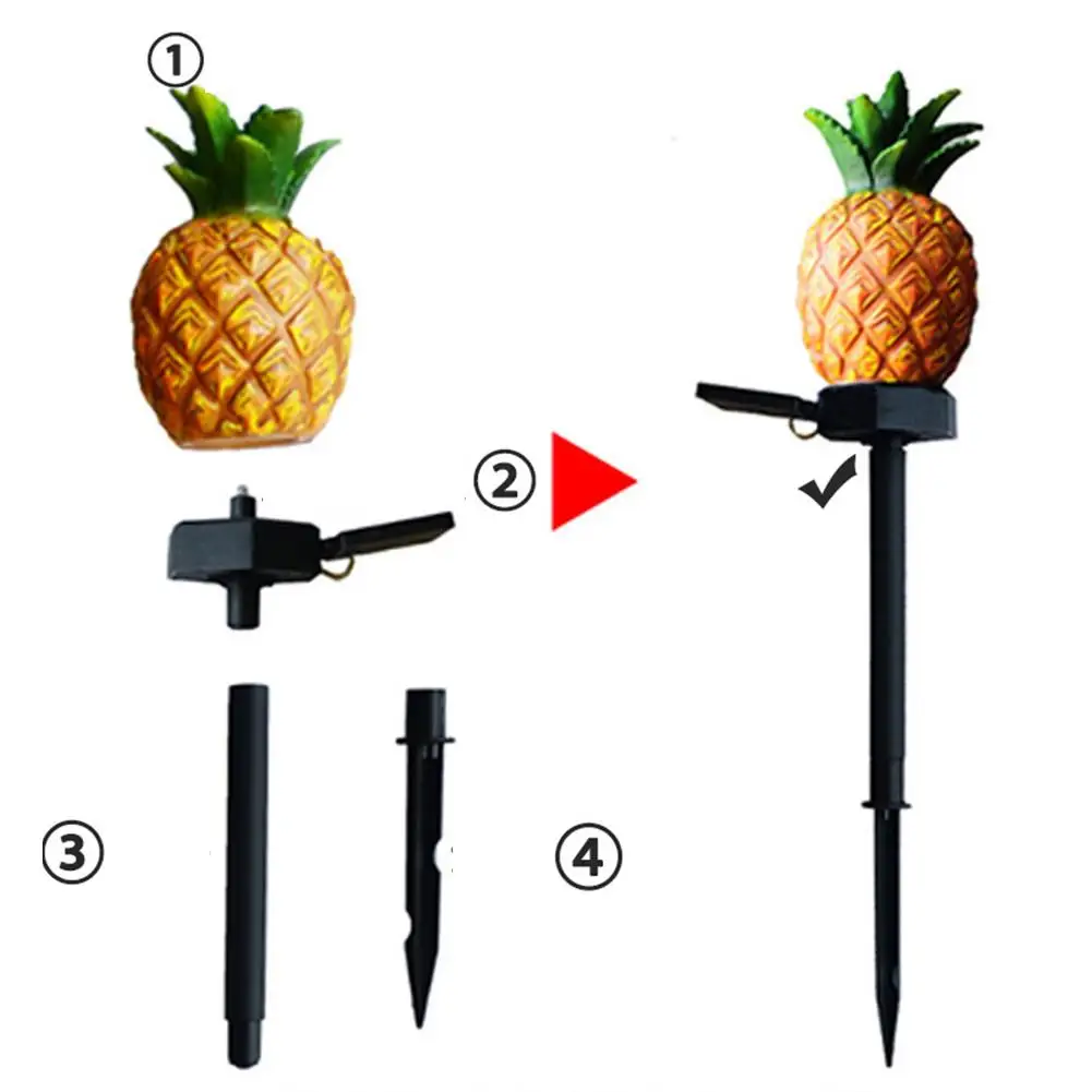 

LED Solar Simulation Pineapple Lawn Light Outdoor Wateroof Garden Villa Yard Landscape Lamp Intelligent Light Control