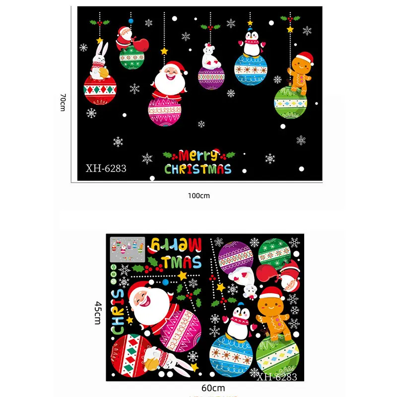 

Door Sticker Cute Wall Stickers 3D Living Room Sticker Wall Poster Christmas Bedroom Sticker Home Decor Window Decoration