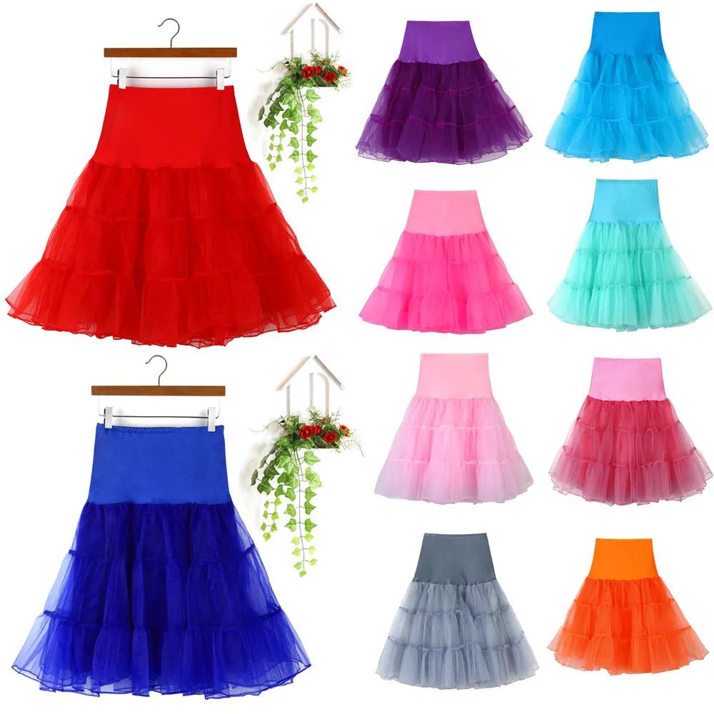 

Ladies high-waist mesh tutu ball skirt ballet skirt solid color high-waist pleated tutu adult tutu dance skirt Q6
