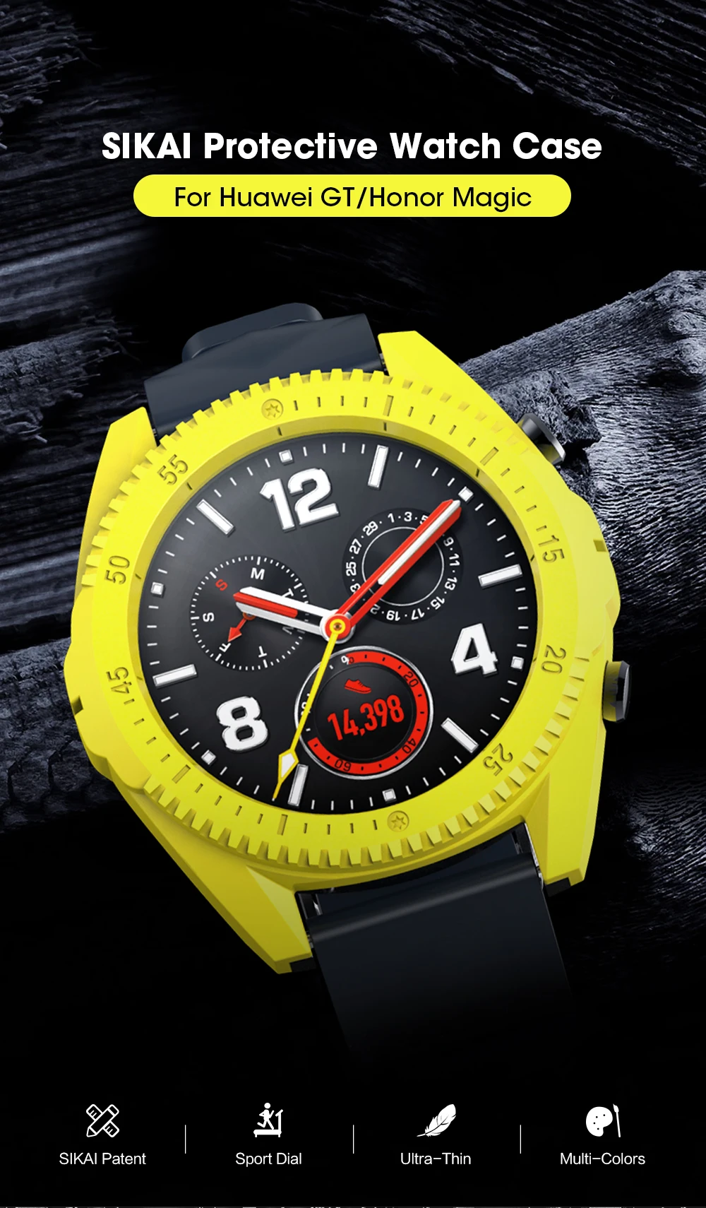 SIKAI PC защитный чехол для huawei Honor Magic Watch, Прочный чехол для huawei, аксессуары для умных часов, легко устанавливается чехол