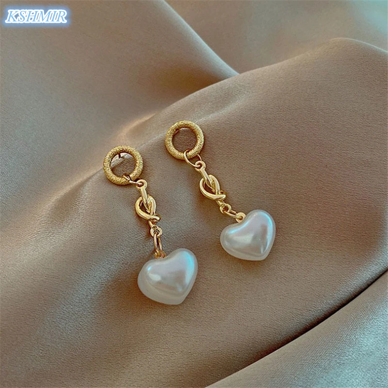 

KSHMIR South Korea 2021 new tide love pearl new personality temperament web celebrity long earrings earring women