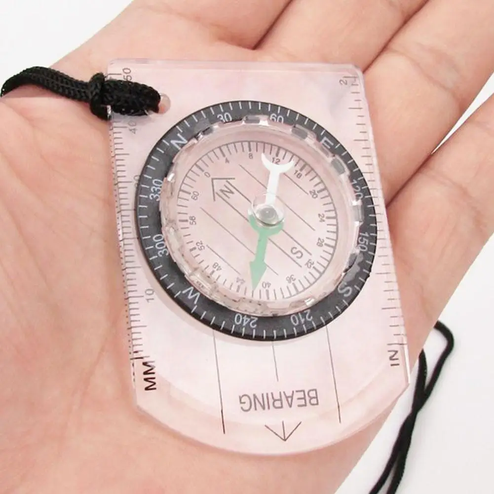

Outdoor Map Ruler Compass Multi-function Outdoor Compass Identify Ruler Map Portable Compass Easy With Transparent To And S H4t1