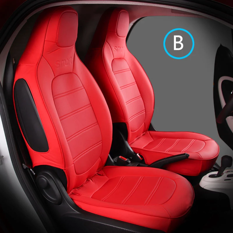 Red-B Автомобильное сиденье из кожи, покрытие для интерьера, аксессуары для укладки- Mercedes Smart 453 fortwo, защитная подушка - Название цвета: Red-B