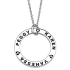 Оптовая продажа, ожерелье с гравировкой имени, серебряная Персонализированная табличка, Круглый диск, подвеска, бижутерия на заказ, рождественский подарок