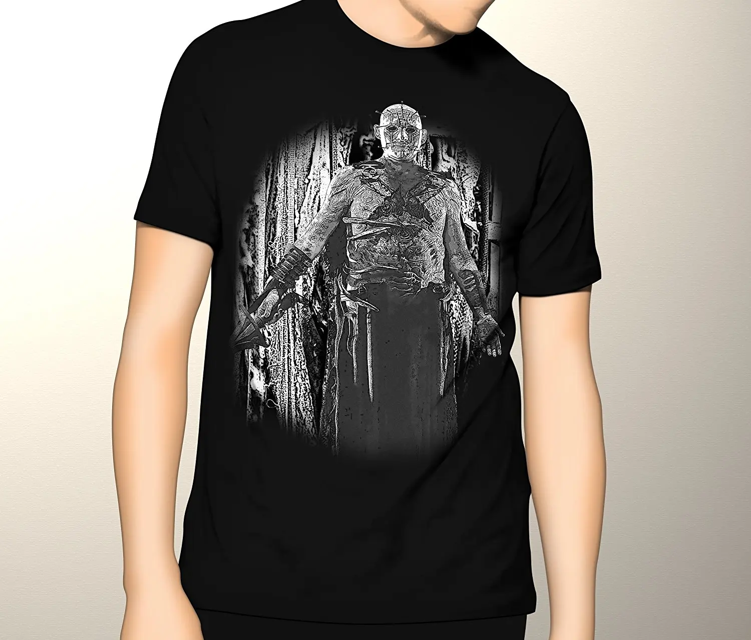 

Men Tshirt 2019 for Tall and Big Pinhead, Hellraiser, Vintage Pinhead, Horror Movie Shirt, Horror Premium Graphic Basic Tshirt