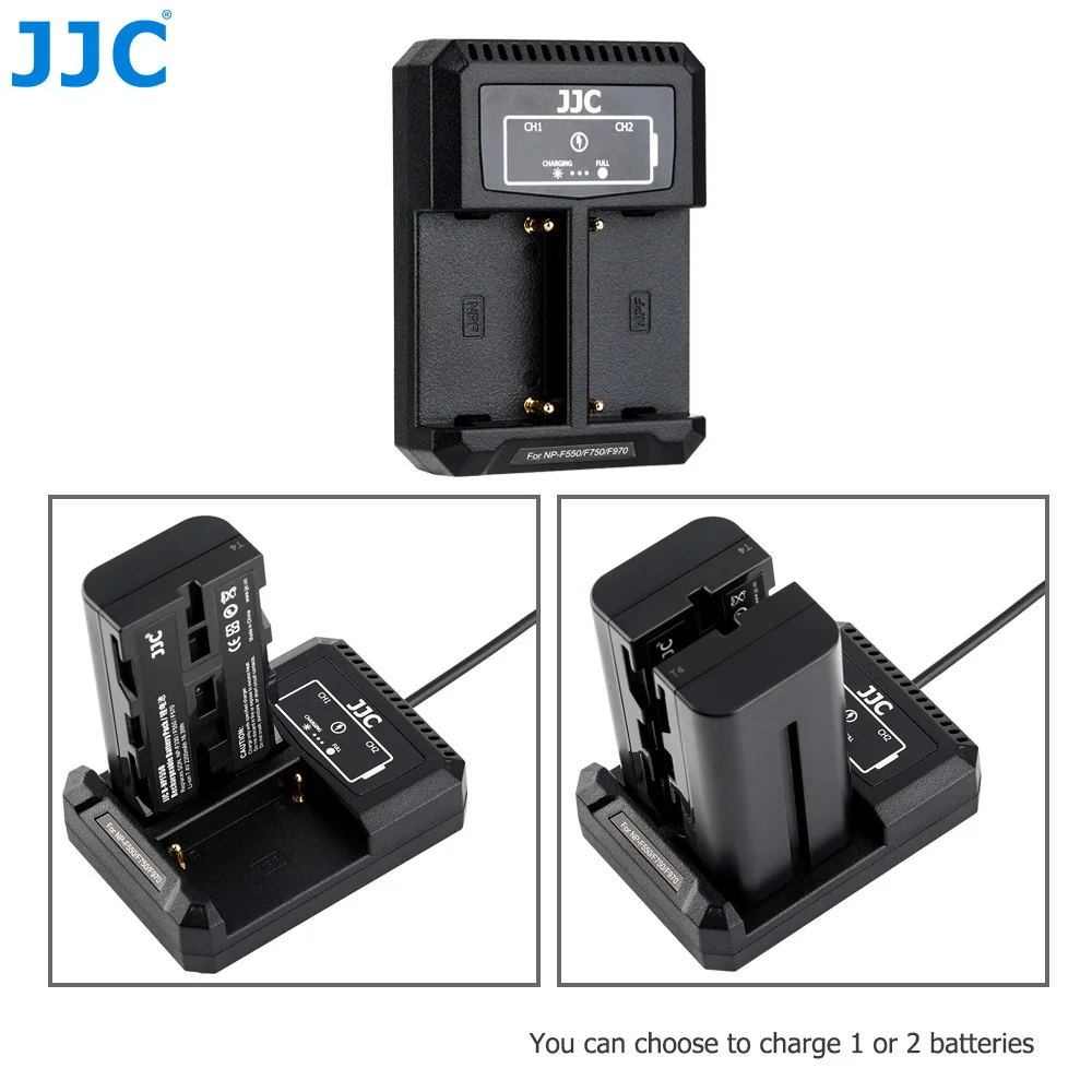 JJC Зарядное устройство USB двойной слот для Sony NP-F550 F750 F970 FM50 FM500H камера поддерживает