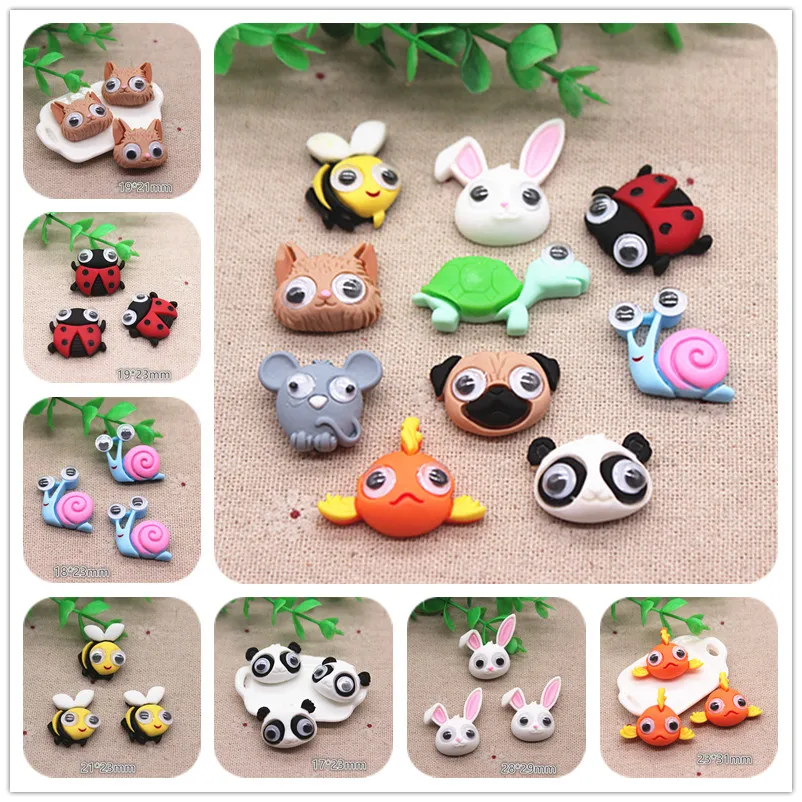 10 шт. милые полимерные Мультяшные пчелы/Божья коровка/кролик/панда/Улитка/рыба с