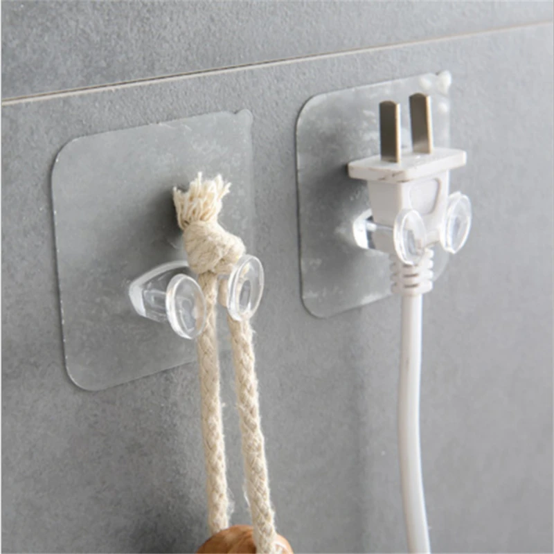 

10Pcs Transparent Door Wall Hangers Strong Self Adhesive Towel Handbag Hooks Multi-Purpose Hooks Kitchen Bathroom Storage Hook