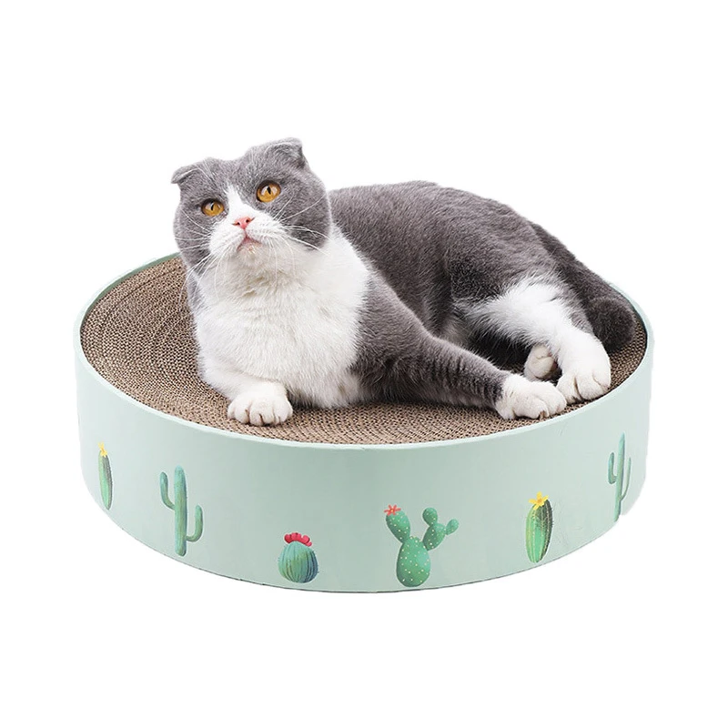 

Изогнутая чесалка для кошек, игрушечная Когтеточка для защиты дивана, в форме чаши, Конура, кактуса, узор из гофрированной бумаги, кошачья до...