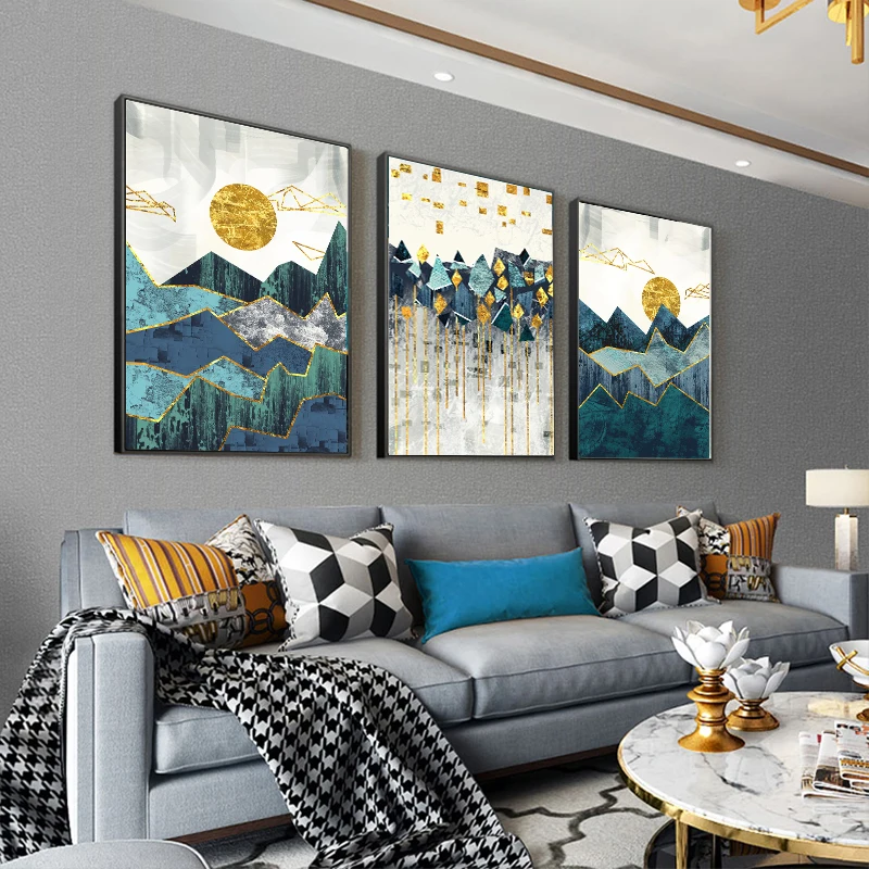 Настенная картина в скандинавском стиле с абстрактным геометрическим