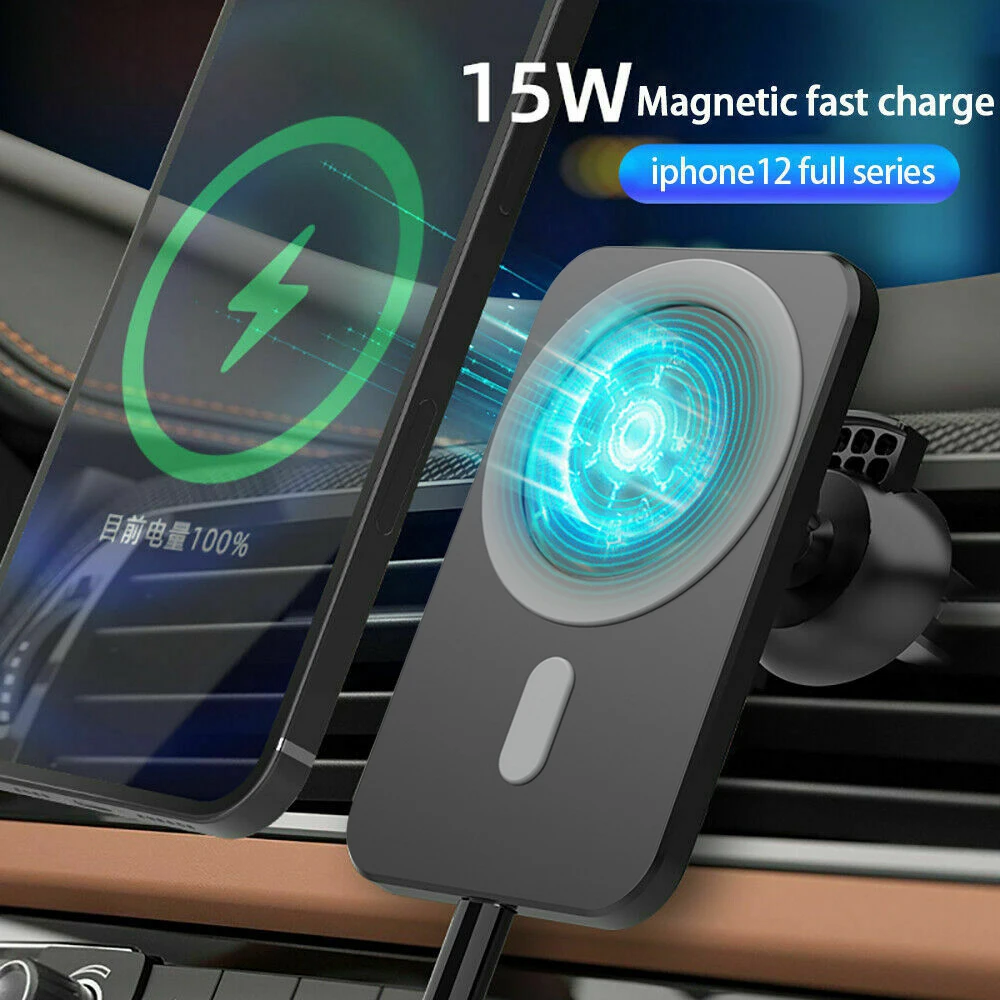 

15W Car Wireless Fast Charger For iPhone 12 Pro Max 12 Pro 12 Mini Magnetic Adsorbable Air Vent Magnetic Charging Mount Holder