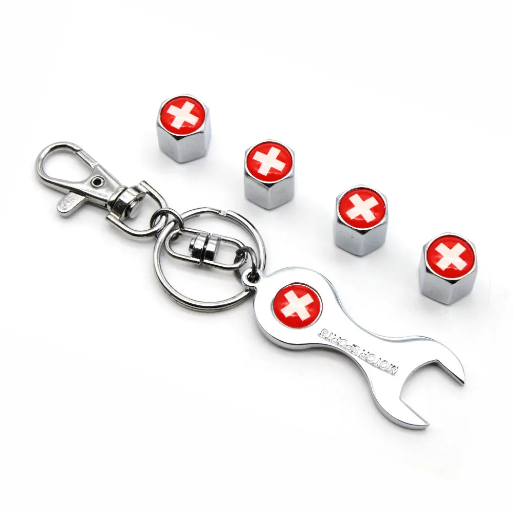 DSYCAR 5 шт./компл. герб в швейцарском стиле с флагом противоугонная эмблема колпачки