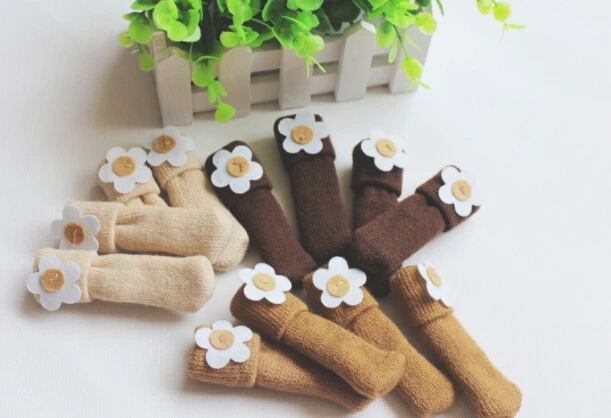 Двойной толстый вязаный обеденный стол стул для ног носки табурет коврик