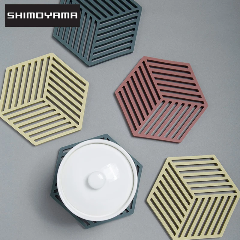 

SHIMOYAMA Tableware Pad Kitchen Cup Bowl Mat Silicone Nordic Simple Silicone Household Pan Dish Coaster Anti Scalding Pad Holder