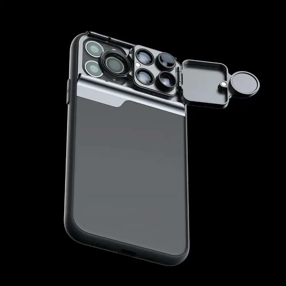 for iphone 11 Pro PHOLES 6 в 1 объектив с чехол для iphone X Xs XR Max Макро Рыбий глаз широкоугольный телеобъектив Bluetooth Чехлы для объективов 7 8 Plus - Цвет: for iphone 11 Pro