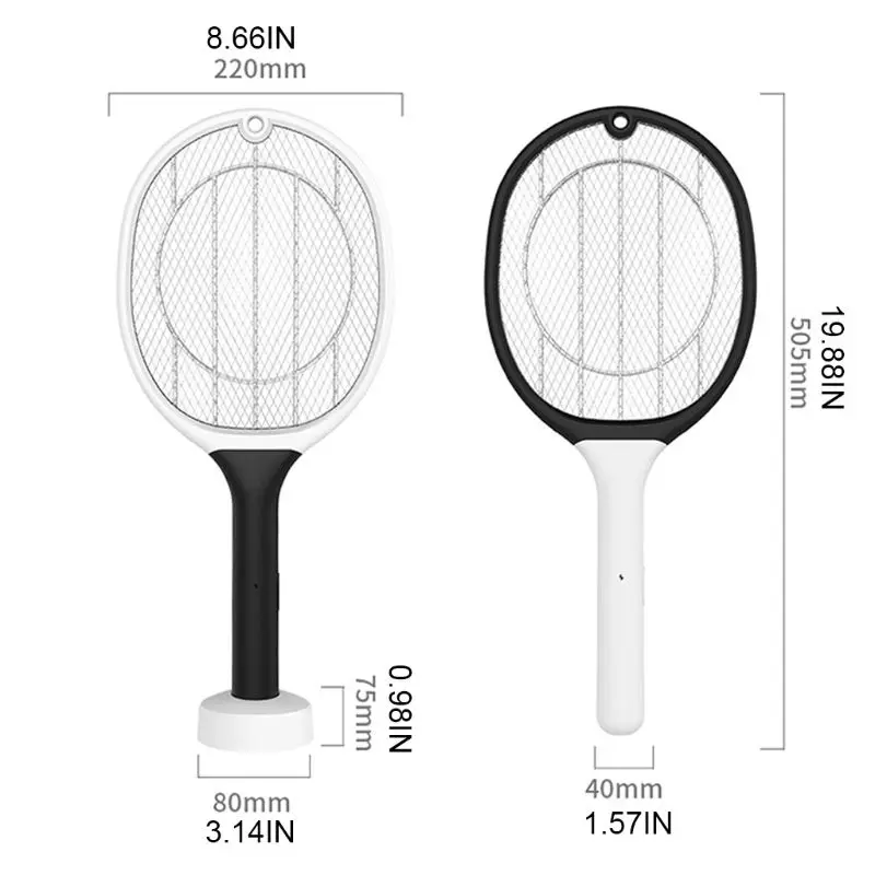 

Portable Electric Mosquito Killer Racket 3000V 1200mAh Rechargeable Bug Zapper