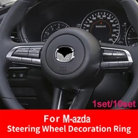 car styling silvery diamond car steering wheel ring stickers decoration rhinestone for 2 3 6 cx7 8 car accessories decal label