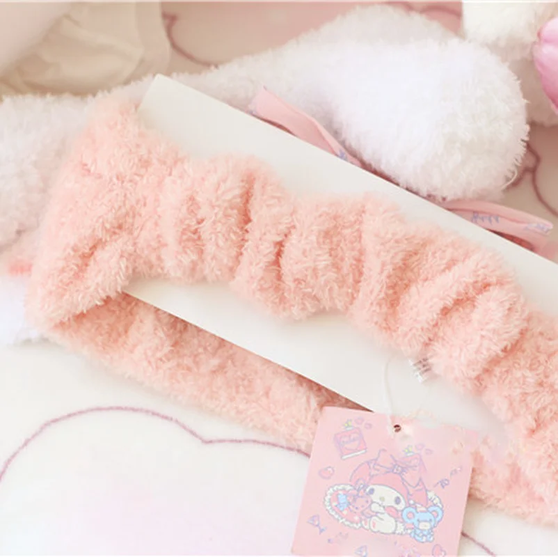 

Kawaii Cartoons Plush Hairband Melodyings Big Ear Dog Sanri Plush Headband for Girl Face Washing Clean Makeup Tool Peluches Toy