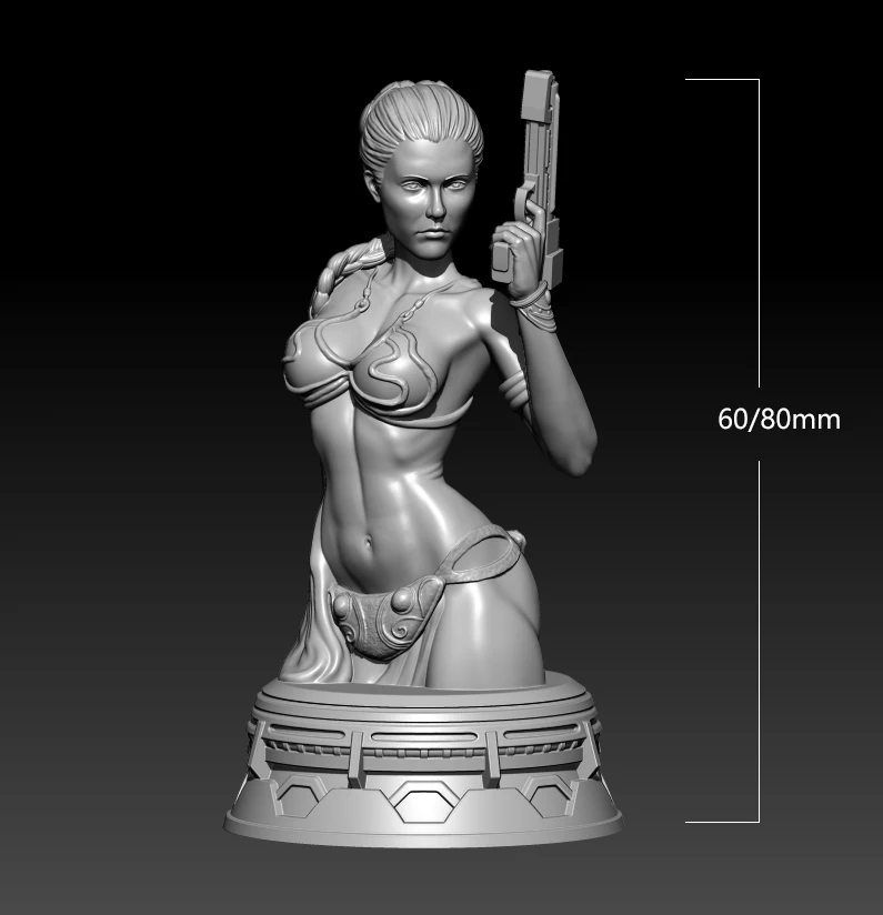

60mm 80mm Resin Model Kits Female Soldier Bust Figure Unpaint No Color RW-488