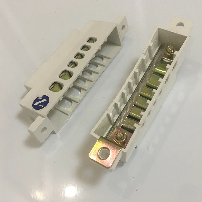 6P 8P 10P 12P 14P 6 8 10 12 14 Position Hole Singal Neutral Wire Row Box Plastic Brass Connector Busbar Bar Terminal Block