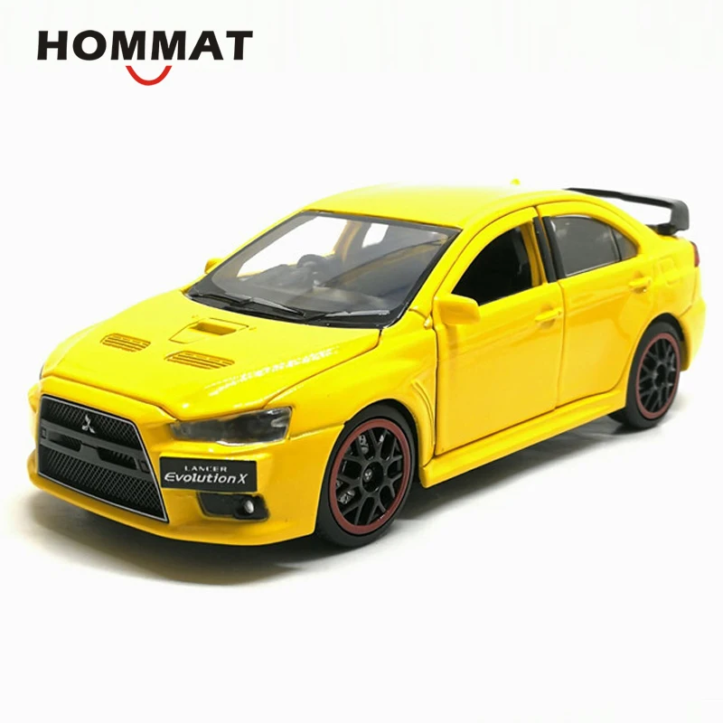Yellow HOMMAT 1:32 весы Mitsubishi Lancer Evolution X сплав игрушечные машинки EVO X машинки модели автомобилей Моделирование игрушки для детей - Цвет: Yellow