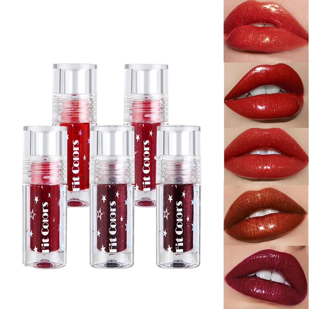 

5Pc Liquid Lipstick Mirror Lip Glaze Color Lasting Non-fading Lip Make Up Lip Gloss Tint Dyeing Lipsticks Lips Staining Cosmetic