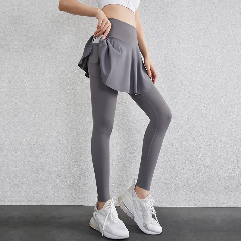 

MIMY Women Sports Tennis Skirts Fitness Gym Leggings Golf Badminton Dress Athletic Running Skort Sun Protection Skirt With