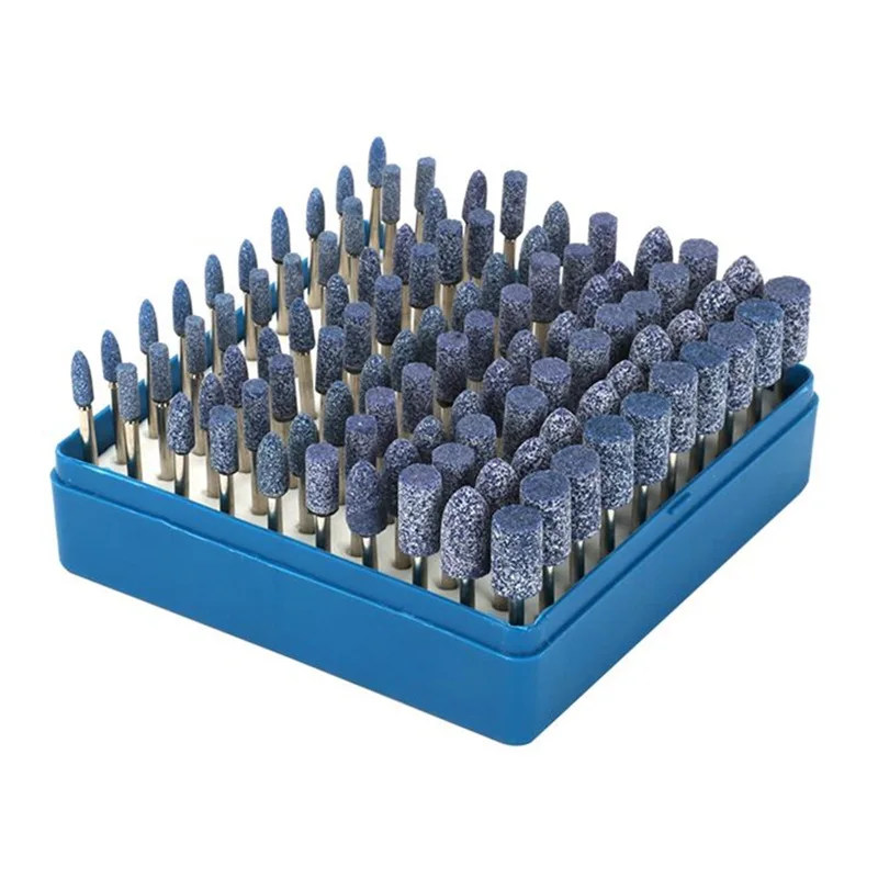 

100Pcs/Lot 3mm Abrasive Stone Honing Grinding Head Set Die Grinder Tools for Metal Plastic Wood Deburring Polishing