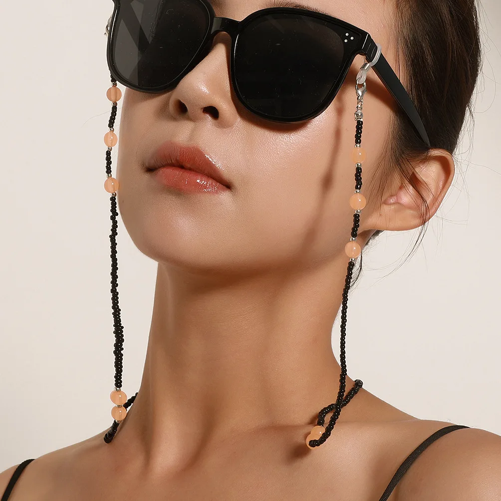 

Boho Acrylic Round Beads Eyeglasses Chain Lanyard Mask Strap Women Anti-lost Sunglasses Chains Cord Holder Rope Eyewear Retainer