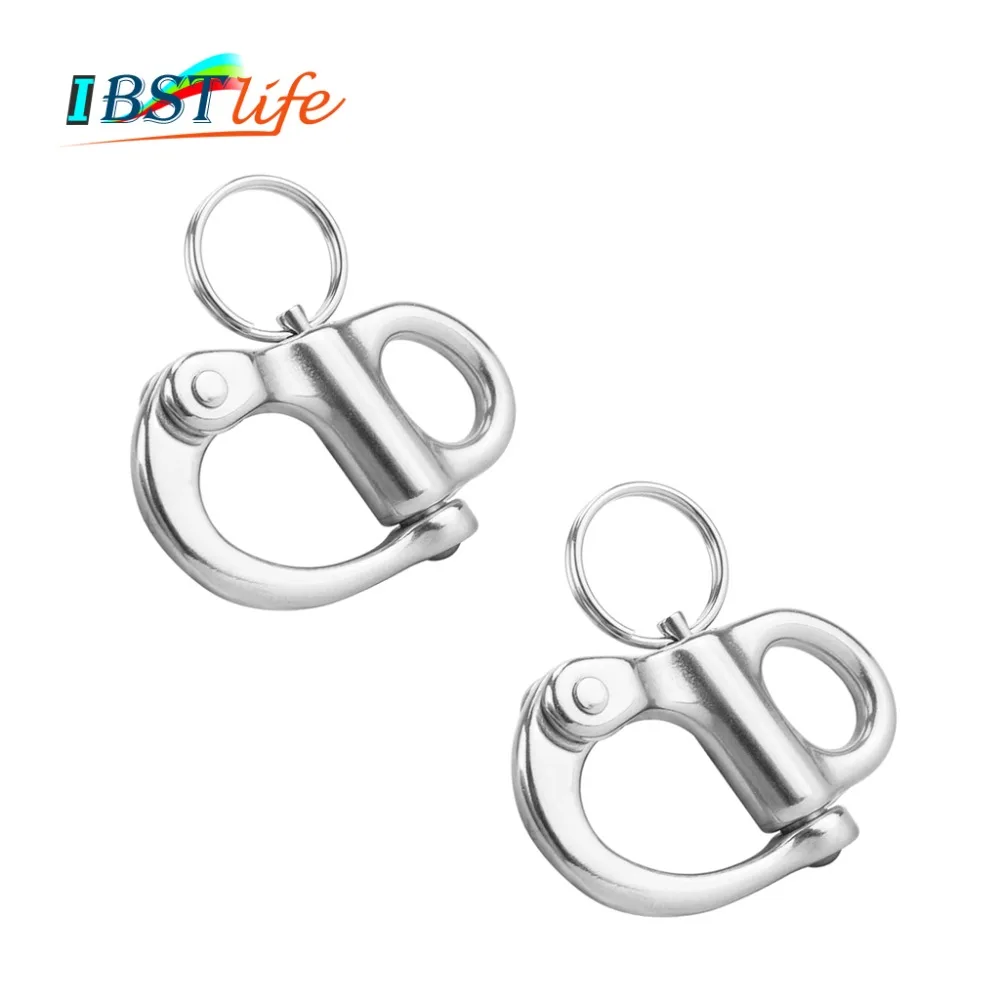 

2PCS stainless steel 316 Rigging Sailing Fixed Bail Snap Shackle Fixed Eye snap hook sailboat Sailing Boat Yacht Outdoor Living