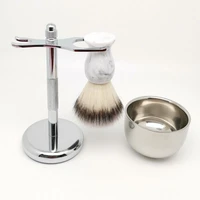 teyo landscape synthetic shaving brush set include shaving bowl stand perfect for wet shave cream safety razor beard brush