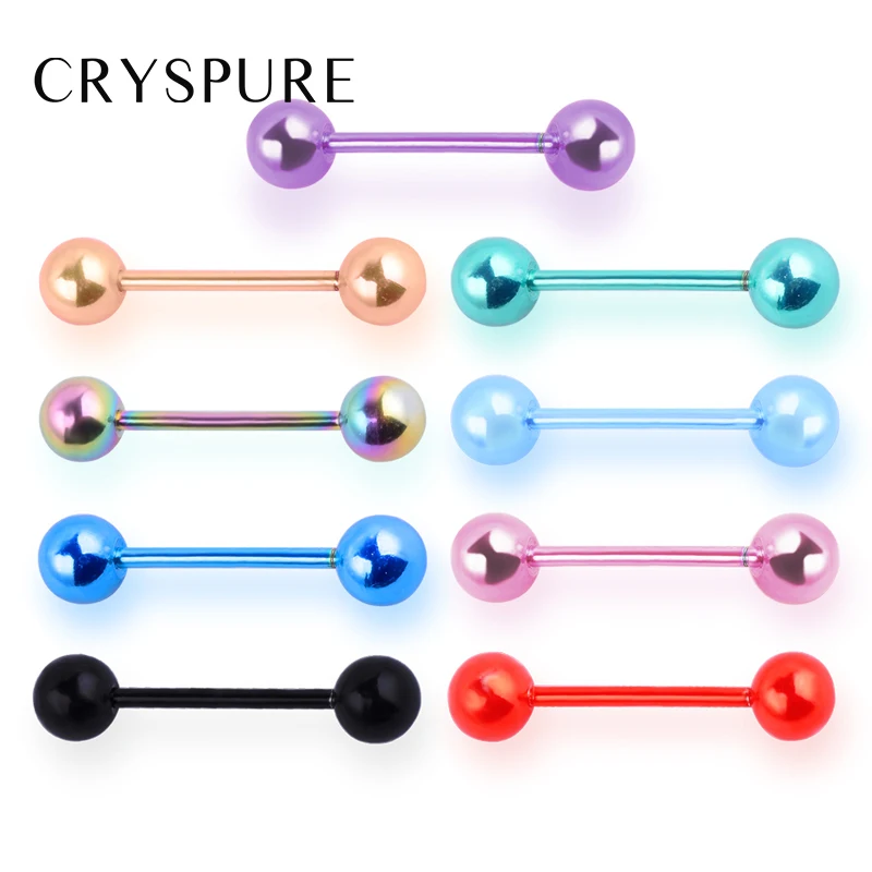 

9-color suit Anti-allergy fanshion stainless steel body Piercing Accessories Barbell Tongue studs tongue ring Jewelry