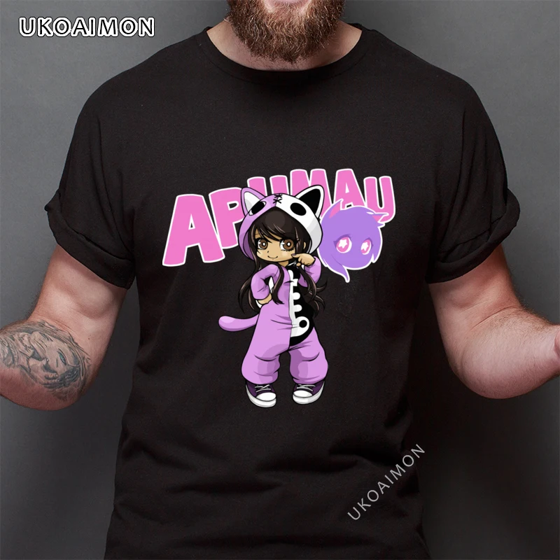 Летние свободные сумасшедшие футболки Aphmau для девочек милые детские в стиле