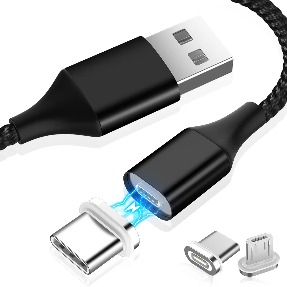 Магнитный type C mi cro USB зарядный кабель USB C шнур быстрой зарядки для huawei светодиодный магнит зарядное устройство телефон Кабо Для samsung Xiaomi mi 9