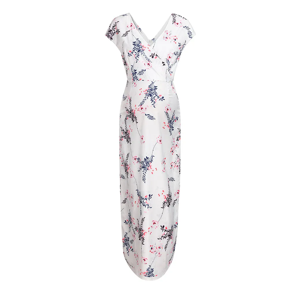 Женские цветочные с коротким рукавом Свободные платья для мам Одежда беременных