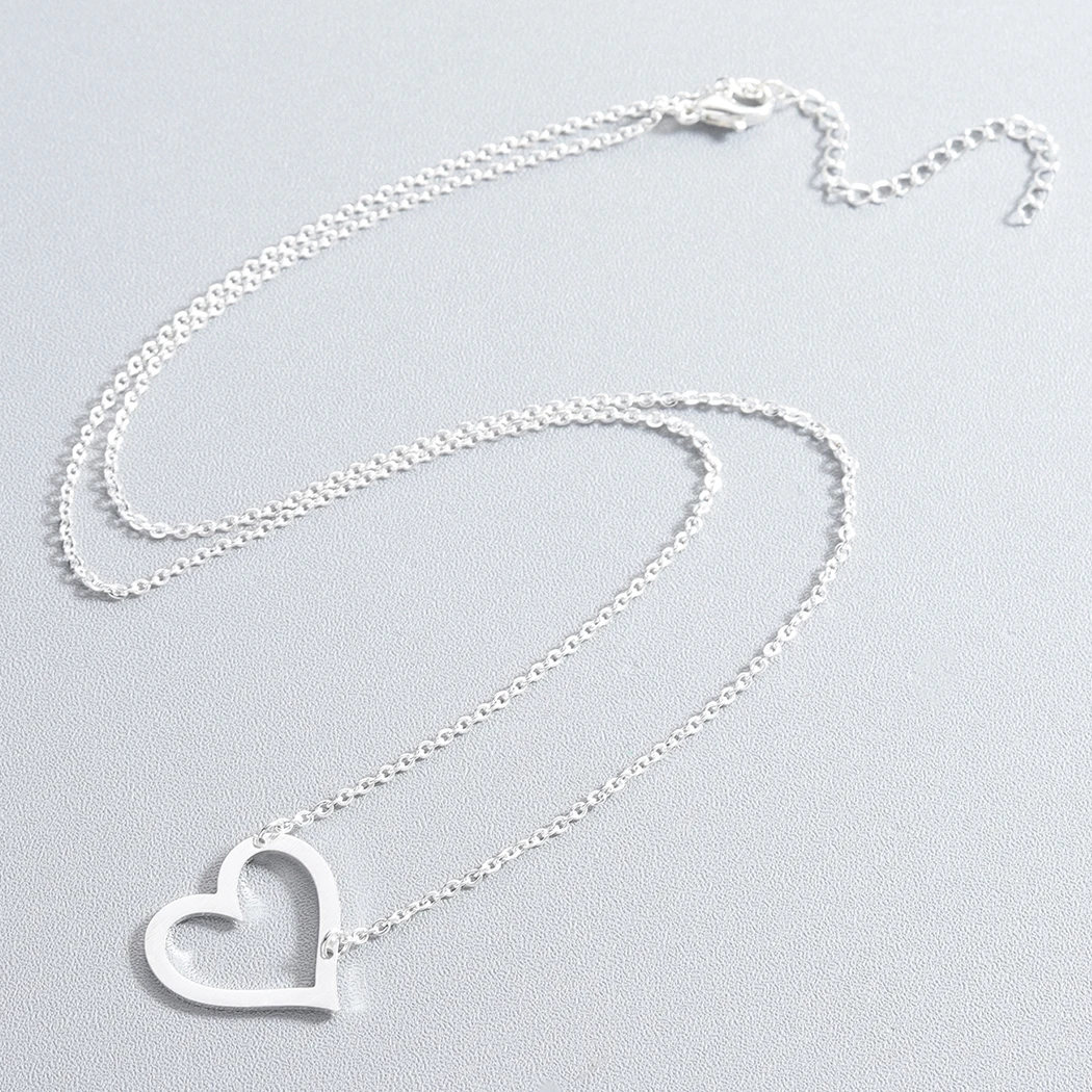 Модные ожерелья Kinitial в форме сердца из нержавеющей стали ожерелье с полым