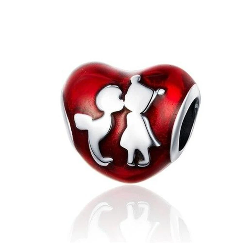 

S925 Boys and Girls Kiss Wweet Love Special Charm Bead Pendant Fit Original Pandora Chain DIY Making For Girl Fashion Jewelry