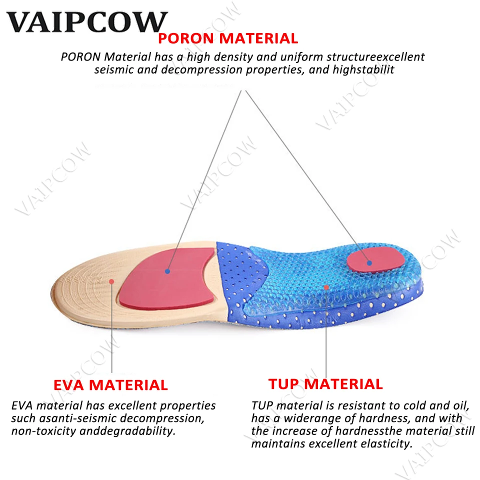 Sports Running for Women Men shoes Shock Absorption Arch Support Sneaker Shoes Cushion Pad Soft Comfortable Sole Insert Insole