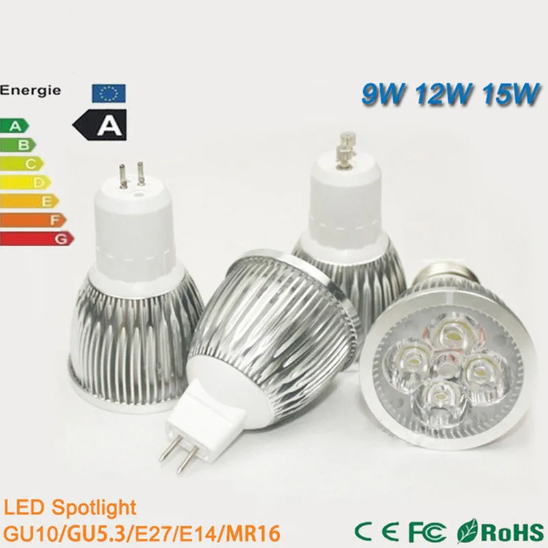 1 шт. супер яркий 15 Вт 12 9 GU10 светодиодный лампы Точечный светильник лампа 110V 220V