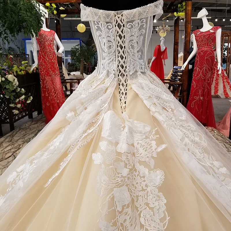 LS72210 свадебное платье кружевные цветышнурок цветка мантии венчания платья v neck от