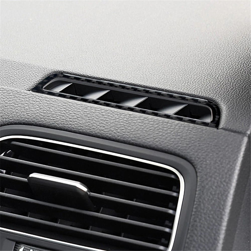 

For Volkswagen VW Golf 7 GTI MK7 2014-2019 Car Accessories 2Pcs Car Styling Carbon Fiber Console Air Vent Outlet Trim Cover