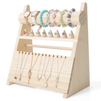 new arrival creative solid wood tripod jewelry stand necklace bracelet ring storage rack jewelry display stand decoration props