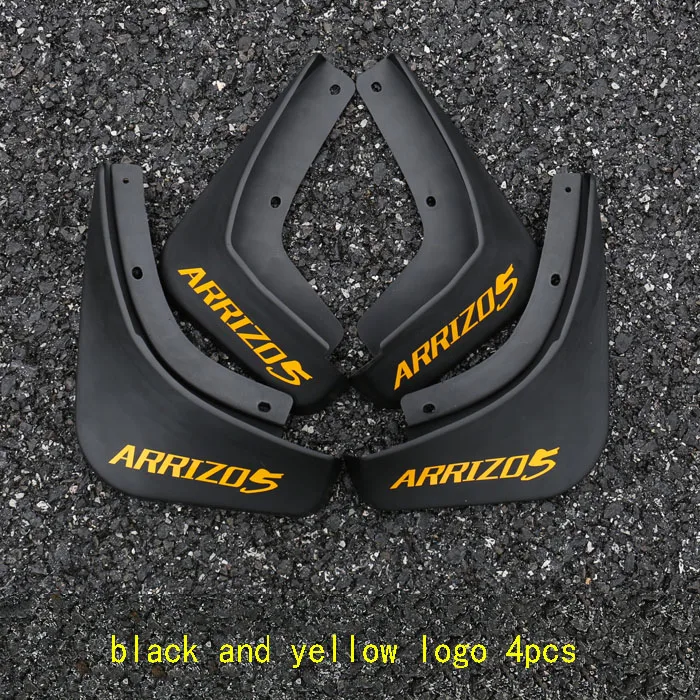 Yellow logo 4pcs Для Chery ARRIZO5 ARRIZO 5- автомобильное крыло Колеса светоотражающий логотип мягкие резиновые крылья прочность и долговечность автомобильные принадлежности - Цвет: Yellow logo 4pcs