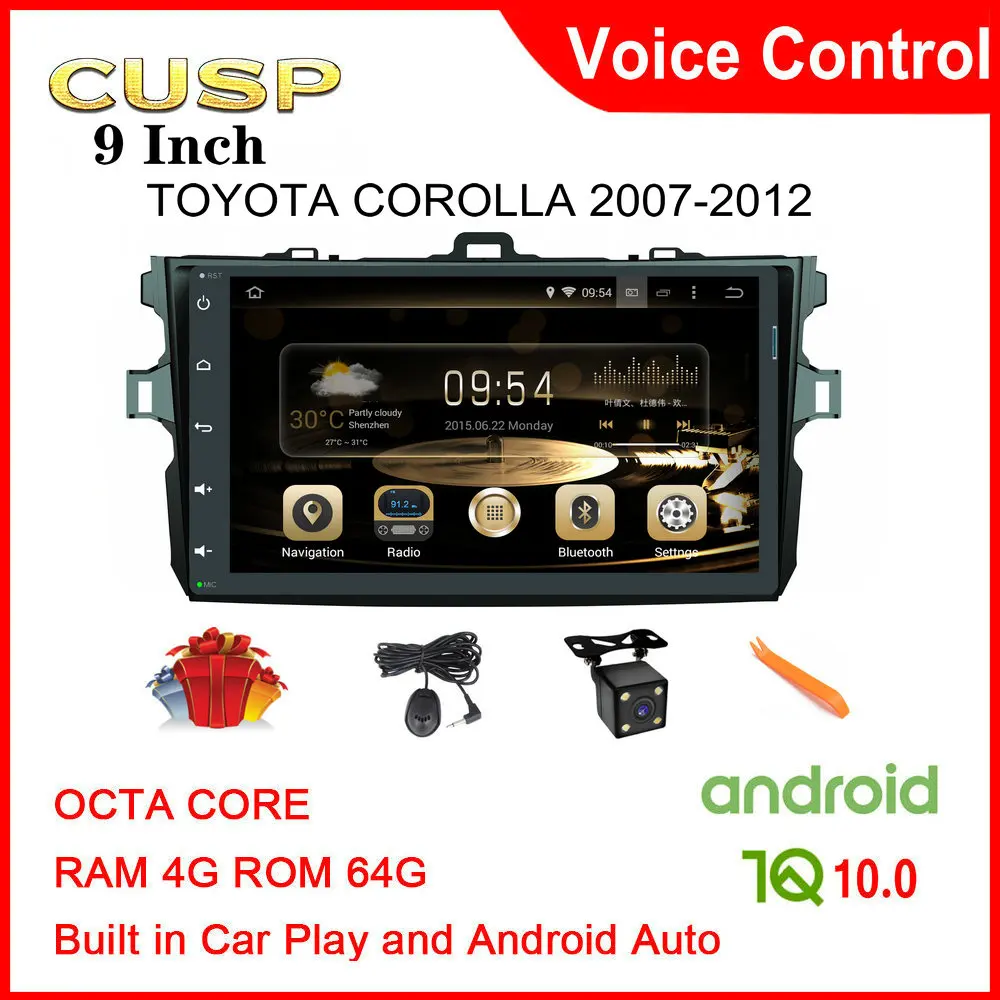 

CUSP 2 din Android Car Radio Multimedia Player 9" HD Autoradio Bluetooth 4G+64G For Toyota Corolla head unit Car gps car stereo