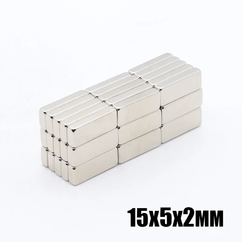 

100pcs15x5x2 мм N35 прямоугольный магнит f 15x5x2 мм супер сильный неодимовый магнит Размер: 12*4*2 мм Магниты NdFeB (неодим-железо-бор 12 мм х 4 мм х 2 мм